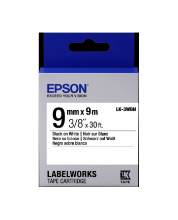 EPSON LC-3WBN9 Standard Black on White tape 9mm