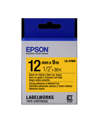 EPSON LK-4YBW black on yellow 12mmx9m