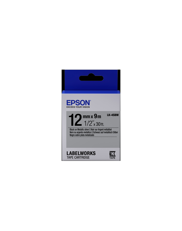 EPSON LK-4SBM Label Cartridge - Black on Metallic silver - 12mm x 9m główny