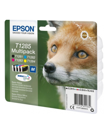 EPSON T1285 ink cartridge black and tri-colour standard capacity 5.9ml and 3 x 3.5ml 4-pack RF-AM blister