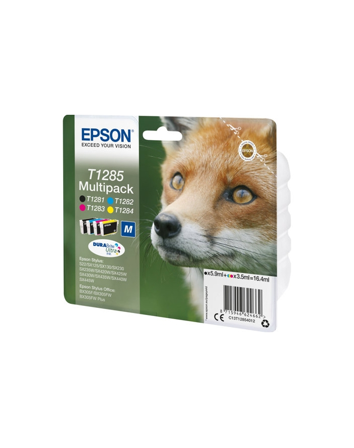 EPSON T1285 ink cartridge black and tri-colour standard capacity 5.9ml and 3 x 3.5ml 4-pack RF-AM blister główny