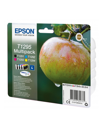EPSON T1295 ink cartridge black and tri-colour high capacity 11.2ml- 3 x 7ml 4-pack RF-AM blister