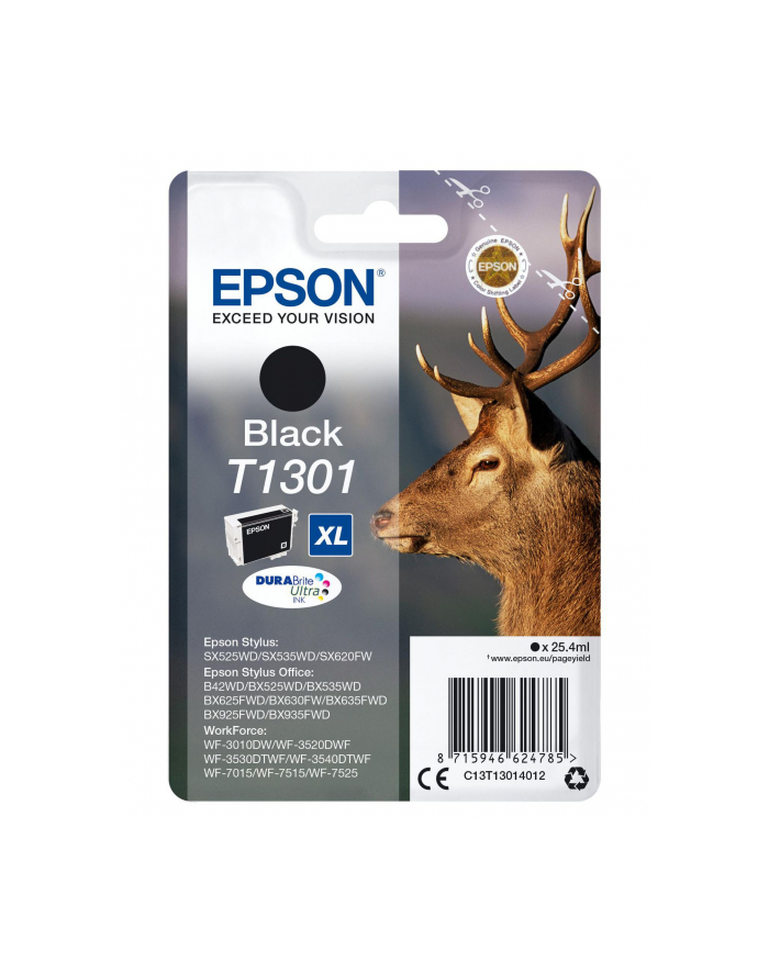 EPSON T1301 ink cartridge black extra high capacity 25.4ml 1-pack RF-AM blister DURABrite Ultra Ink główny