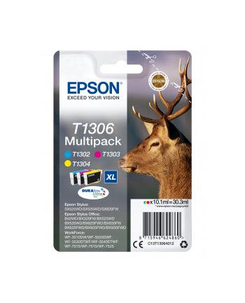 EPSON T1306 ink cartridge tri-colour extra high capacity 3 x 10.1ml 3-pack RF-AM blister DURABrite Ultra Ink