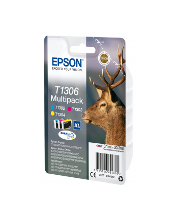 EPSON T1306 ink cartridge tri-colour extra high capacity 3 x 10.1ml 3-pack RF-AM blister DURABrite Ultra Ink
