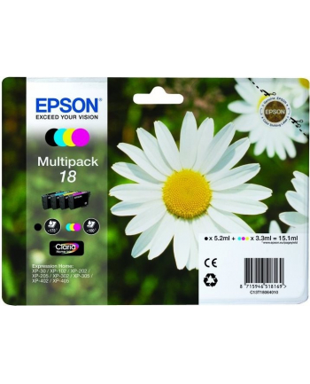 EPSON 18 ink cartridge black and tri-colour standard capacity 15.1ml 1-pack RF-AM blister