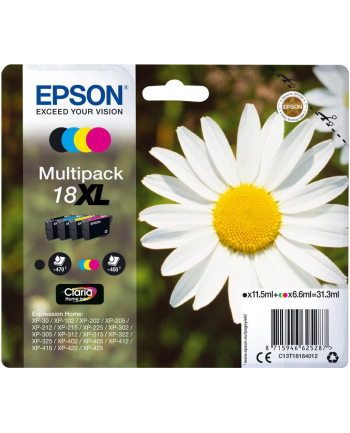 EPSON 18XL ink cartridge black and tri-colour high capacity 31.3ml 1-pack RF-AM blister multi tag