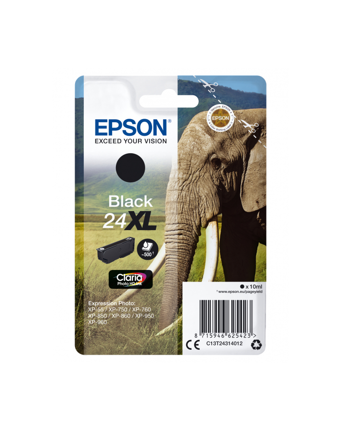 EPSON 24XL ink cartridge black high capacity 10ml 500 pages 1-pack RF-AM blister główny