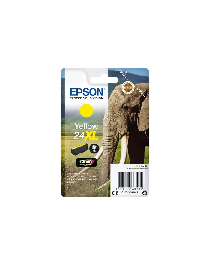 EPSON 24XL ink cartridge yellow high capacity 8.7ml 740 pages 1-pack RF-AM blister główny