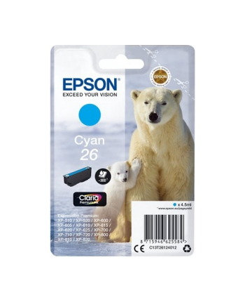 EPSON 26 ink cartridge cyan standard capacity 4.5ml 300 pages 1-pack RF-AM blister