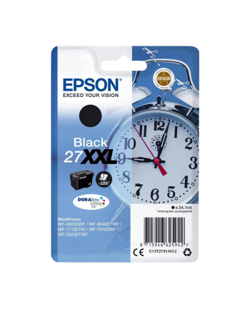 EPSON C13T27914022 Tusz Epson T2791 black 27 XXL DURABrite Ultra BLISTER RF+AM