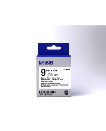 EPSON LK-3WBW Label Cartridge Strong adhesive Blk/Wht 9/9