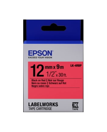 EPSON LK-4RBP Couleur pastel Noir/Rouge 12/9