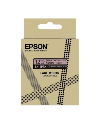 EPSON Label Cartridge Satin Ribbon LK-4PBK Black/Pink 12mm (5m)