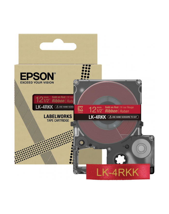 EPSON LK4RKK Label Cartridge Satin Ribbon Gold/Red 12/5 główny