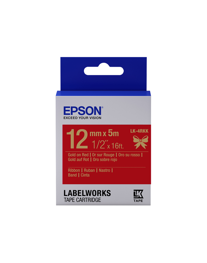 EPSON LK4RKK Label Cartridge Satin Ribbon Gold/Red 12/5 główny
