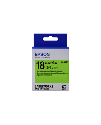 EPSON LK-5GBF Fluorescent Noir/Vert 18/9