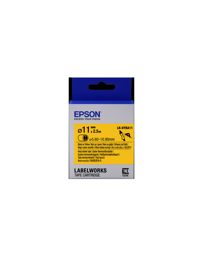 EPSON Ribbon LK-6YBA11 - Heat Shrink Tubing HST Black / Yellow d11 / 2.5 główny