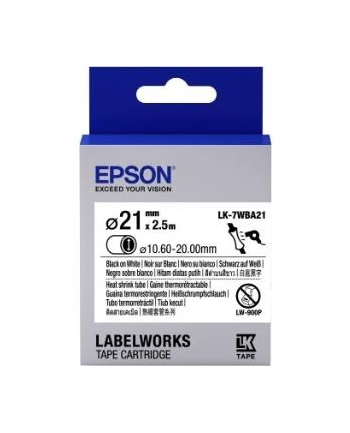 EPSON Ribbon LK-7WBA21 - Heat Shrink Tubing HST Black / Yellow d21 / 2.5