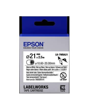 EPSON Ribbon LK-7WBA21 - Heat Shrink Tubing HST Black / Yellow d21 / 2.5