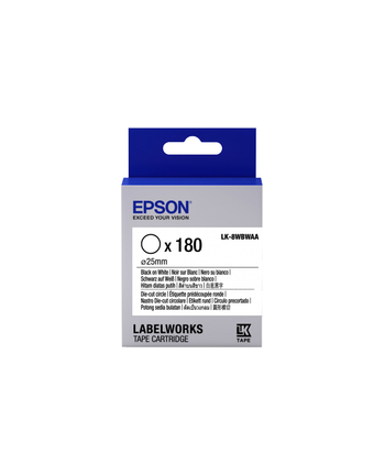 EPSON Ribbon LK-8WBWAA - Round precut label Black / White d25 / 180