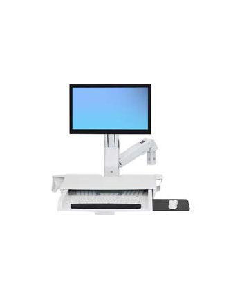 ERGOTRON WORKSTATION STYLEVIEW SIT-STAND COMBO ARM WITH WORKSURFACE BRIGHT WHITE TEXTURE
