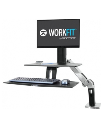 ERGOTRON WORKFIT-A WITH SUSPENDED KEYBOARD LD 5inchAND WS POLISHED ALUMINUM