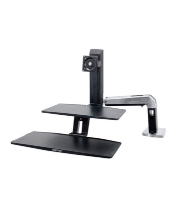 ERGOTRON WORKFIT-A WITH SUSPENDED KEYBOARD LD 5inchAND WS POLISHED ALUMINUM
