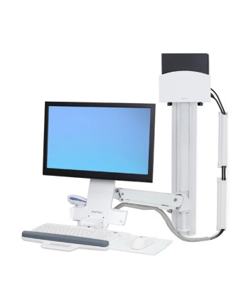 ERGOTRON WORKSTATION STYLEVIEW SIT-STAND COMBO SYSTEM BRIGHT WHITE TEXTURE