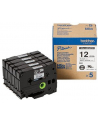 BROTHER HGEM931V5 Taśma Brother 12mm Black/Matt Silver (5 szt ) High Grade Tape - nr 7