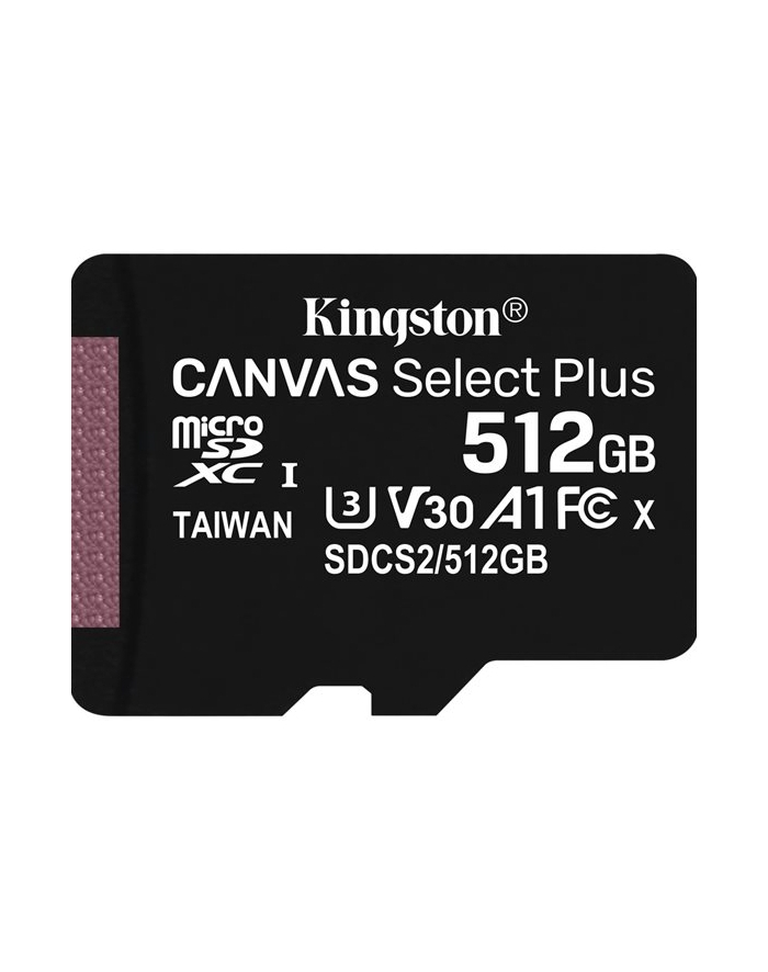 KINGSTON 512GB micSDXC Canvas Select Plus 100R A1 C10 Single Pack w/o ADP główny