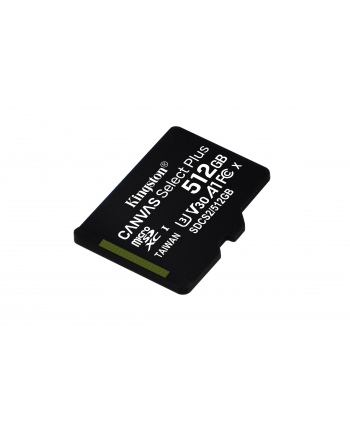 KINGSTON 512GB micSDXC Canvas Select Plus 100R A1 C10 Single Pack w/o ADP