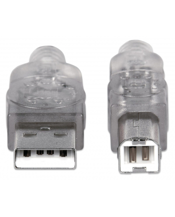 ic intracom MANHATTAN 340458 Manhattan Kabel USB 2.0 A-B M/M 3m srebrny