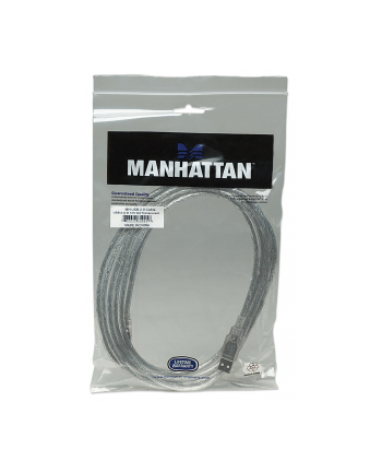 ic intracom MANHATTAN 340458 Manhattan Kabel USB 2.0 A-B M/M 3m srebrny