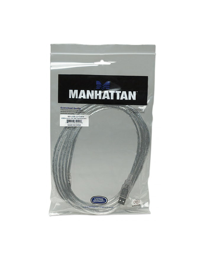 ic intracom MANHATTAN 340458 Manhattan Kabel USB 2.0 A-B M/M 3m srebrny główny
