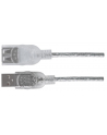 ic intracom MANHATTAN 340496 Manhattan Kabel USB 2.0 A-A M/F 3m srebrny - nr 3