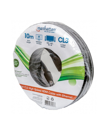 ic intracom MANHATTAN 353977 Manhattan Kabel monitorowy HDMI/HDMI V2.0 M/M Ethernet CL3 10m czarny nr 1