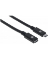 ic intracom MANHATTAN 355230 Manhattan Kabel USB-C 3.1 Gen2, USB C/USB C M/F 50cm czarny - nr 16
