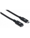 ic intracom MANHATTAN 355230 Manhattan Kabel USB-C 3.1 Gen2, USB C/USB C M/F 50cm czarny - nr 20