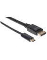 ic intracom MANHATTAN 152471 Manhattan Kabel monitorowy adapter USB-C na DisplayPort DP 4K M/M czarny 1m - nr 2