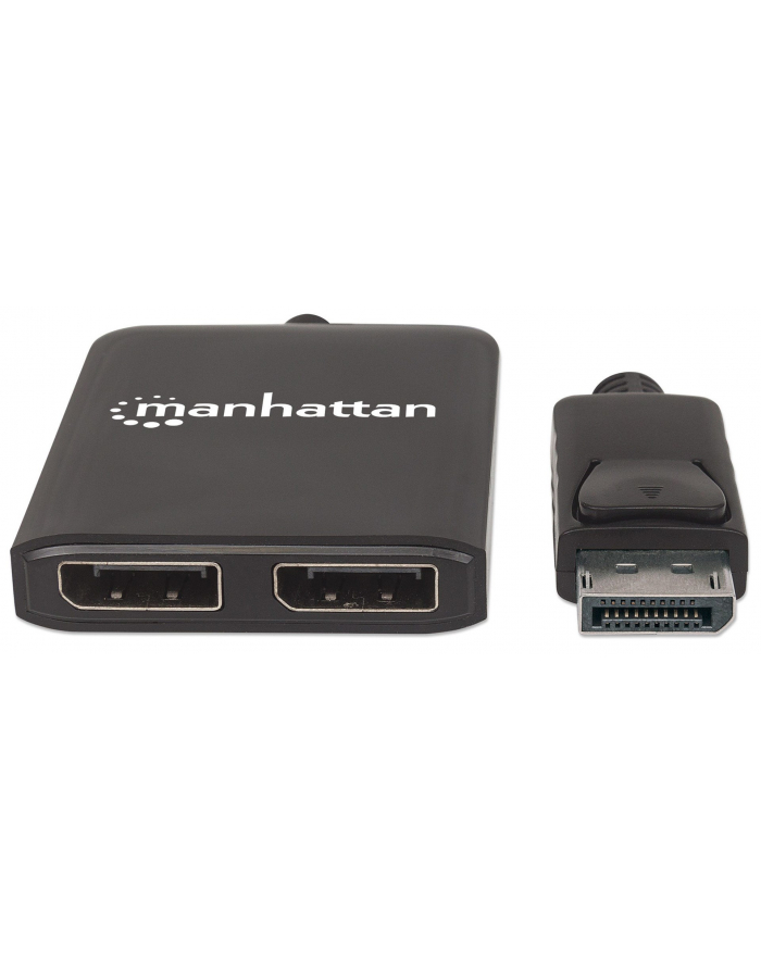 ic intracom MANHATTAN DisplayPort to 2-Port DP Splitter Hub with MST 4K30Hz USB Power Video Wall Function black główny