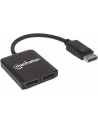 ic intracom MANHATTAN DisplayPort to 2-Port DP Splitter Hub with MST 4K30Hz USB Power Video Wall Function black - nr 8