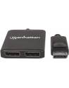 ic intracom MANHATTAN DisplayPort to 2-Port DP Splitter Hub with MST 4K30Hz USB Power Video Wall Function black - nr 9