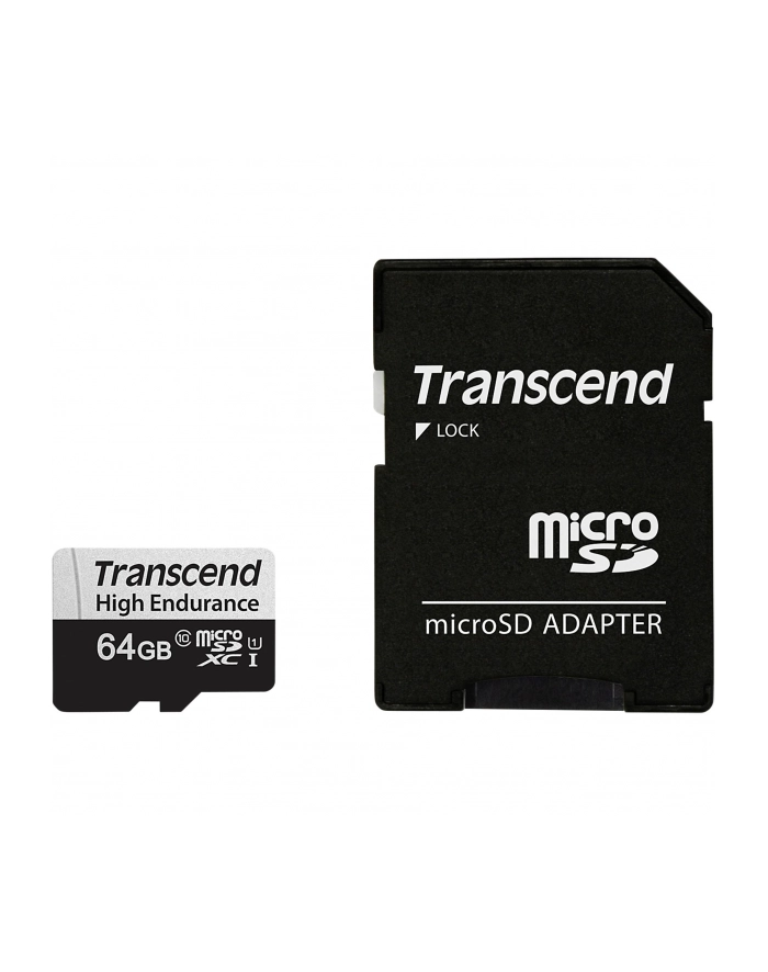 TRANSCEND TS64GUSD350V Transcend 64GB microSD with adapter U1 High Endurance główny