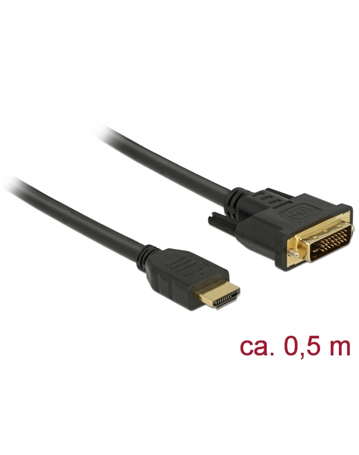 DELOCK 85651 Delock Dwukierunkowy kabel HDMI do DVI 24+1 0,5 m główny