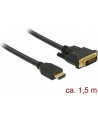 DELOCK 85653 Delock Dwukierunkowy kabel HDMI do DVI-D 24+1 1,5 m czarny - nr 10