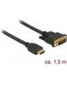 DELOCK 85653 Delock Dwukierunkowy kabel HDMI do DVI-D 24+1 1,5 m czarny - nr 9