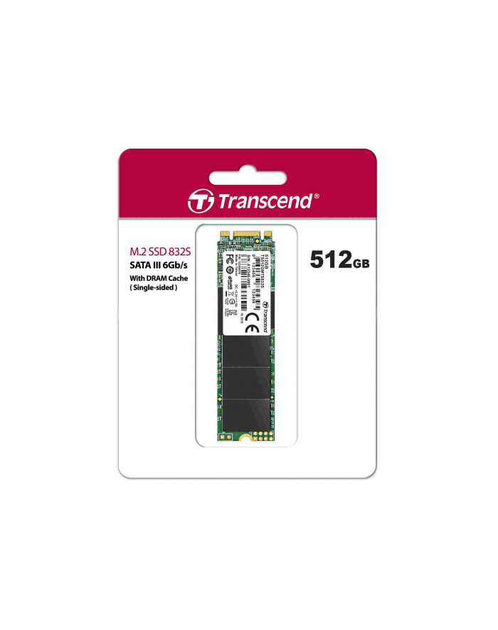 TRANSCEND TS512GMTS832S Transcend SSD MTS832S M.2 2280 Single Sided 3DTLC 512GB B+M Key R/W 560/500 MB/s główny