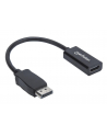 ic intracom MANHATTAN 151634 Manhattan Kabel adapter DisplayPort DP na HDMI M/F 1080p Full HD 15cm czarny - nr 2