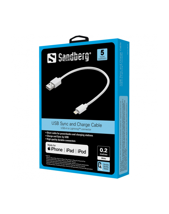 SANDBERG 441-19 Sandberg Kabel USB - Lightning MFI 0.2m główny